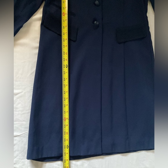 Quadra Vintage Long Navy Blue Duster Blazer. - Picture 2 of 6